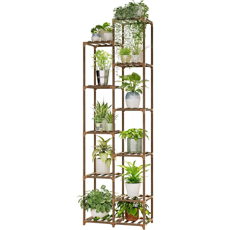 Soporte Macetas De Plantas En Madera Alto 11 Puestos 1