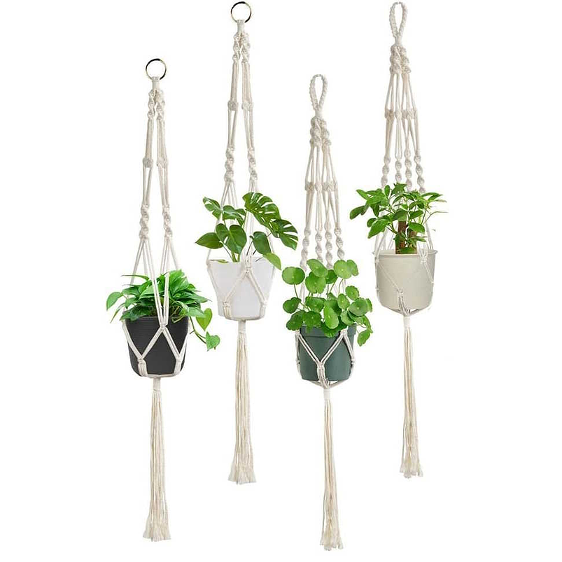 Macramé x01 Unidad Para Macetas Plantas 100% Algodón 96cm Largo 1