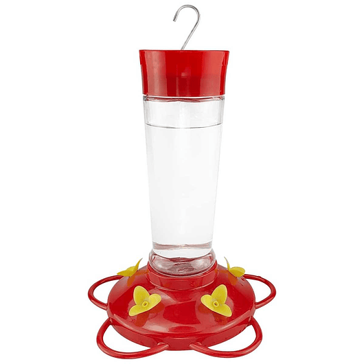 Bebedero De Colibries Cilindrico Colgar 10oz Vidrio 5 Flores 1