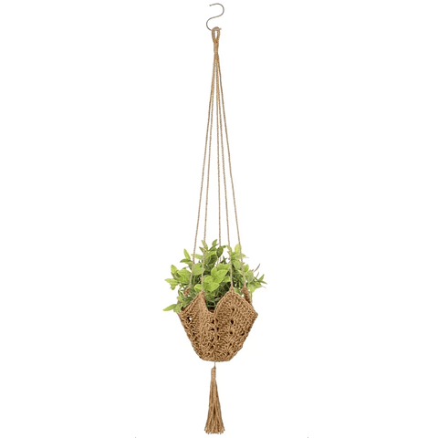 Maceta Colgante Soporte De Plantas 100% Fique Natural Macrame