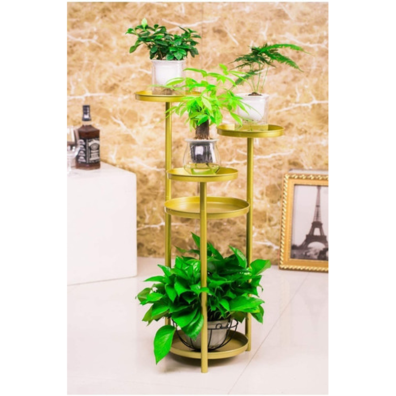 Maceta Plantas Soporte X5 Puestos Metalico X78cm Alto 2