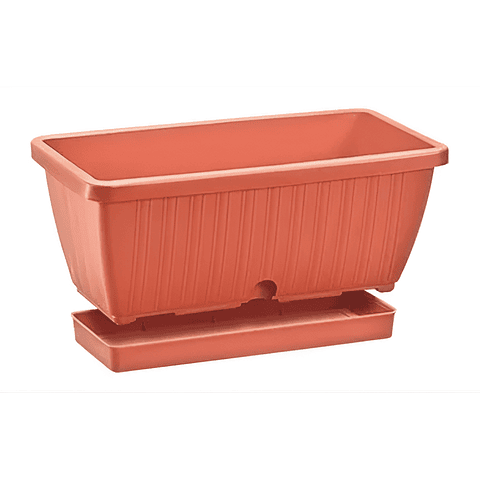 Maceta Jardinera Plantas Berlín Terracota Más Plato 40cm Largo
