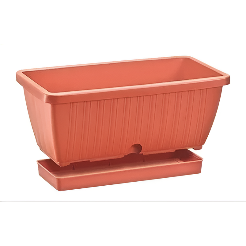 Maceta Jardinera Plantas Berlín Terracota Más Plato 40cm Largo 1