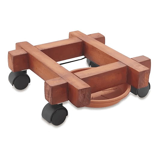 Base Para Maceta Madera Inmunizada 30x30cm Más plato y Rodachin 1