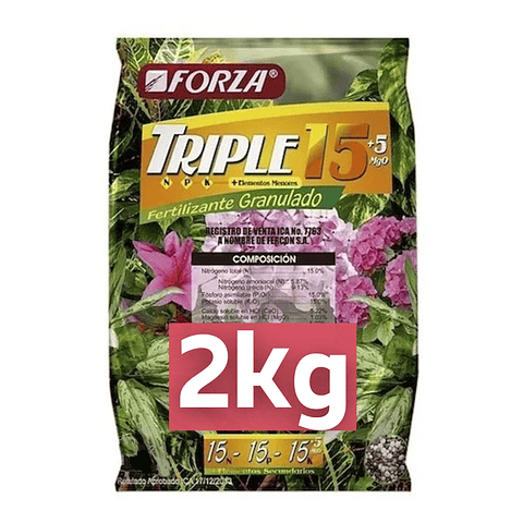 Fertilizante De Plantas 15-15-15 Triple 15 Forza Bolsa x2kg