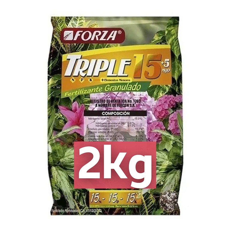 Fertilizante De Plantas 15-15-15 Triple 15 Forza Bolsa x2kg 1