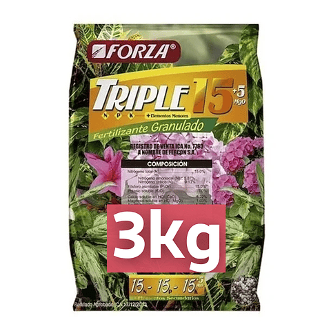 Fertilizante De Plantas 15-15-15 Triple 15 Forza Bolsa x3kg