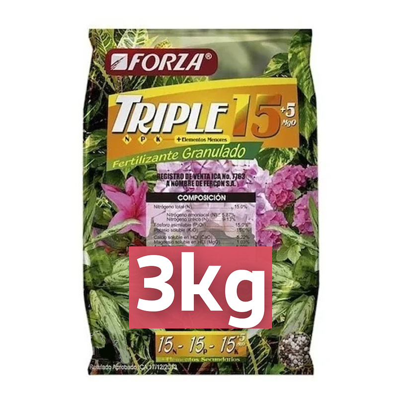 Fertilizante De Plantas 15-15-15 Triple 15 Forza Bolsa x3kg 1