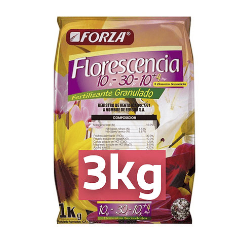 Fertilizante De Plantas 10-30-10 Florescencia Forza Bolsa x3kg