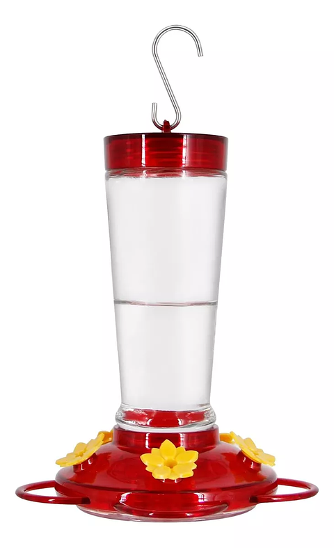 Bebedero Colibríes Aves Colgante En Vidrio x5 Flores