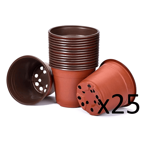 Macetas Plásticas Siembra x25 Unidades 14cm Diámetro x12cm Alto