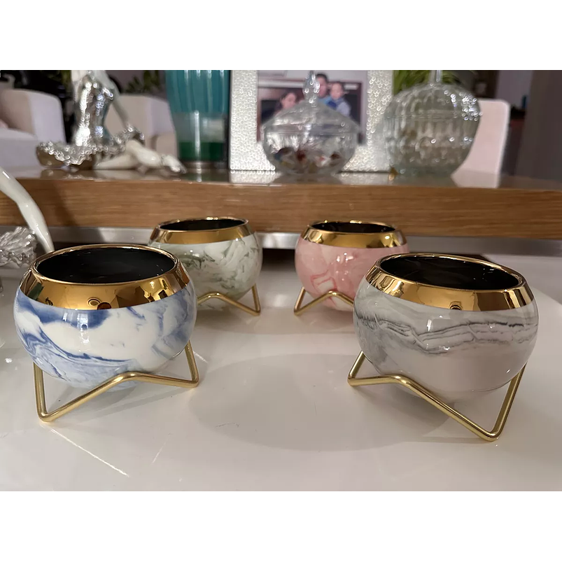 Juego Macetas x4 Unidades Decorativa Suculentas Cactus de Mesa 7