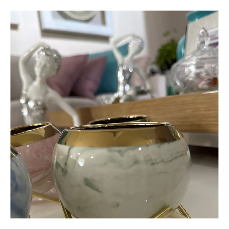 Juego Macetas x4 Unidades Decorativa Suculentas Cactus de Mesa 3