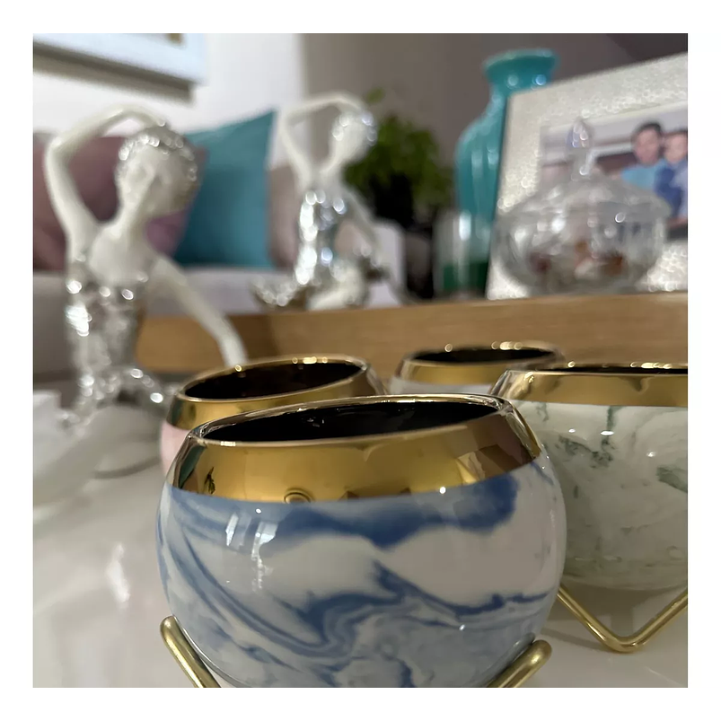 Juego Macetas x4 Unidades Decorativa Suculentas Cactus de Mesa 6