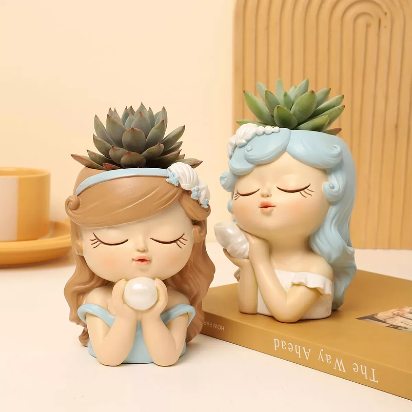 Macetas Decorativa Cerámica Plantas Suculenta Cactus x2 Unidades 6