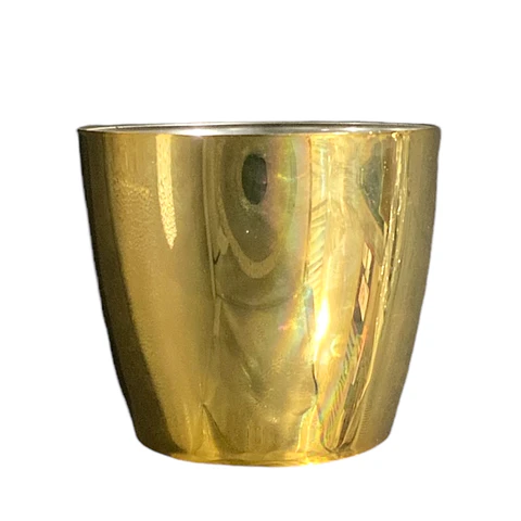 Maceta Plástica Bahía Chrome Metalizado 9cm Diámetro x8cm Alto