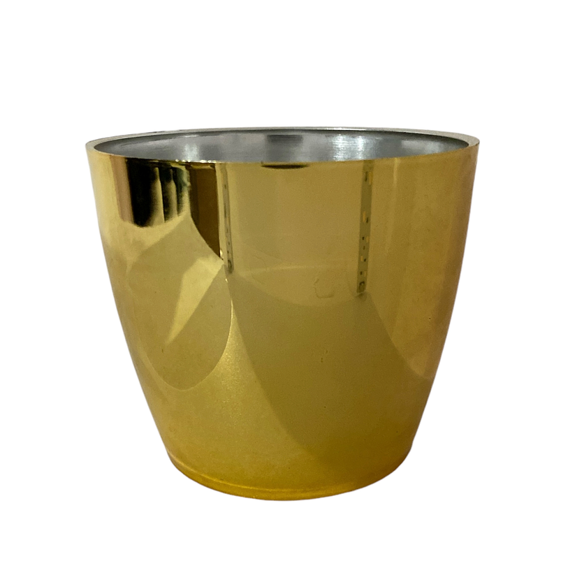 Maceta Plástica Bahía Chrome Metalizado 9cm Diámetro x8cm Alto 5