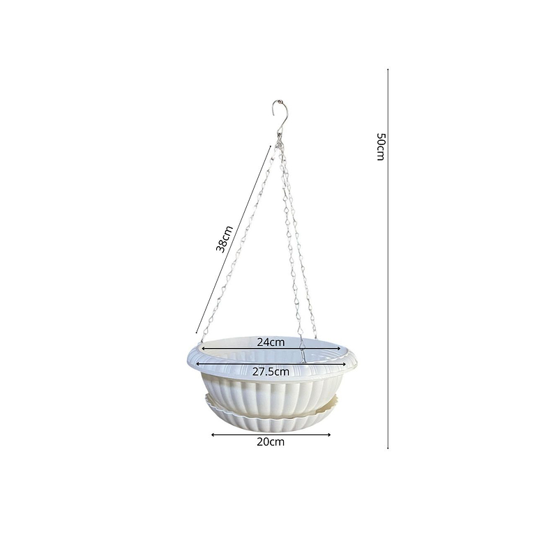 Maceta de Plantas Plástica Colgante con Plato de Drenaje 2