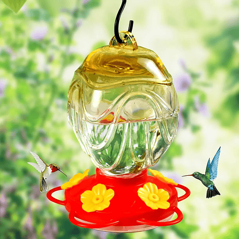 Colibries Bebedero Para Aves de Colgar Vidrio x5 Flores