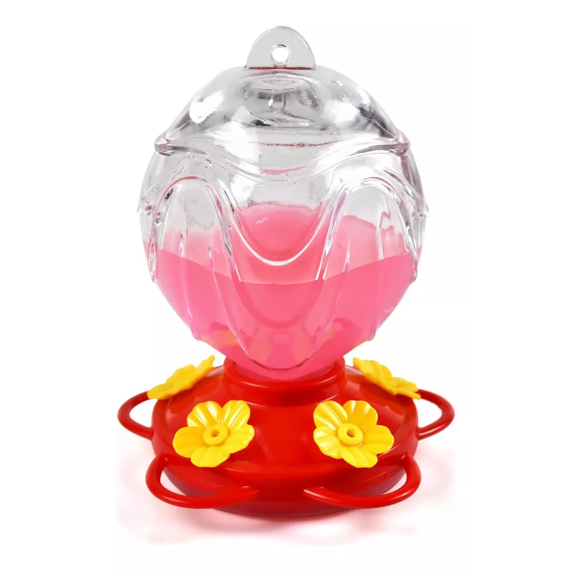 Colibries Bebedero Para Aves de Colgar Vidrio x5 Flores 1