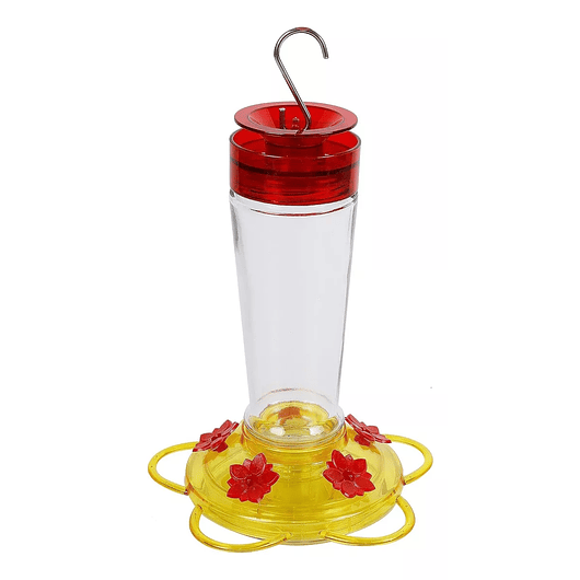 Bebedero Colibríes Aves de Colgar en Vidrio x5 Flores 1