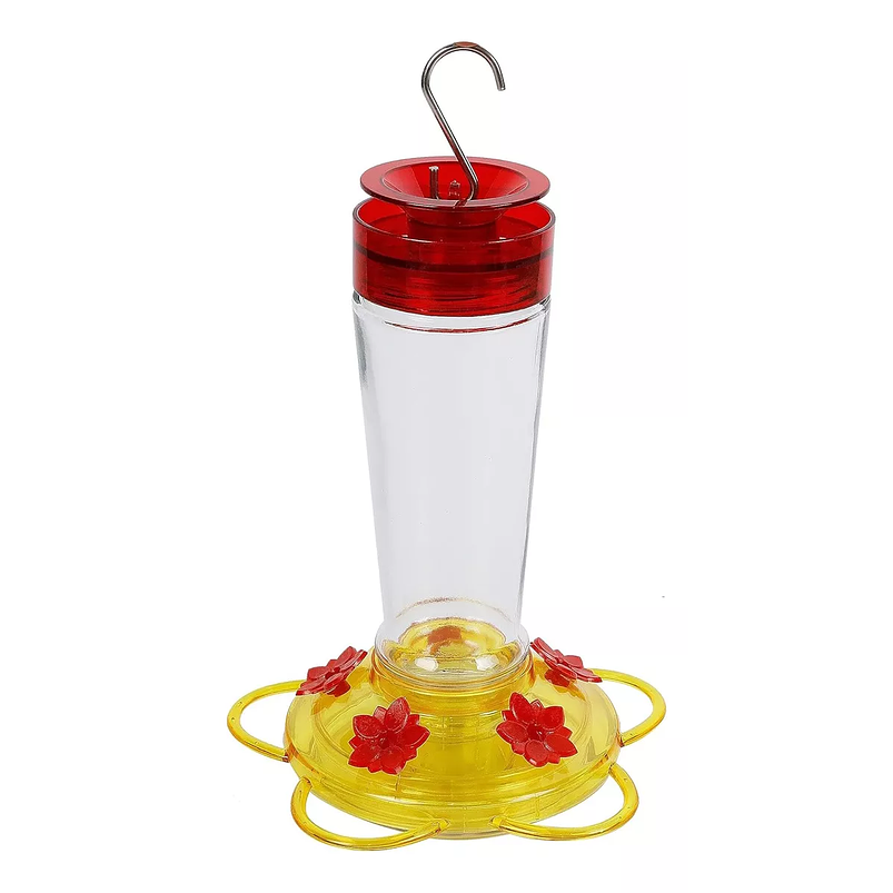 Bebedero Colibríes Aves de Colgar en Vidrio x5 Flores 1