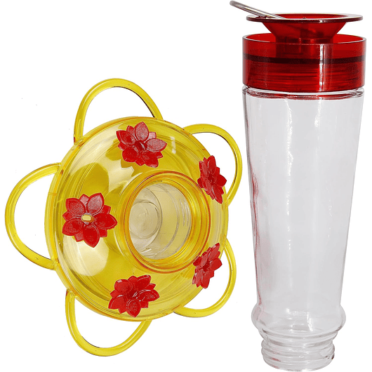 Bebedero Colibríes Aves de Colgar en Vidrio x5 Flores 10