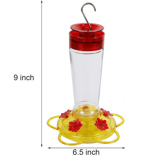 Bebedero Colibríes Aves de Colgar en Vidrio x5 Flores 11