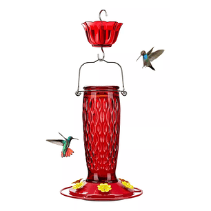 Bebedero Colibríes Aves Colgante En Vidrio X24oz
