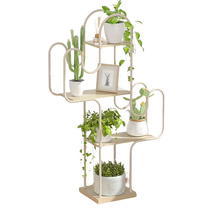 Soporte De Plantas En Maceta Estante Metalico X4 Espacios 1