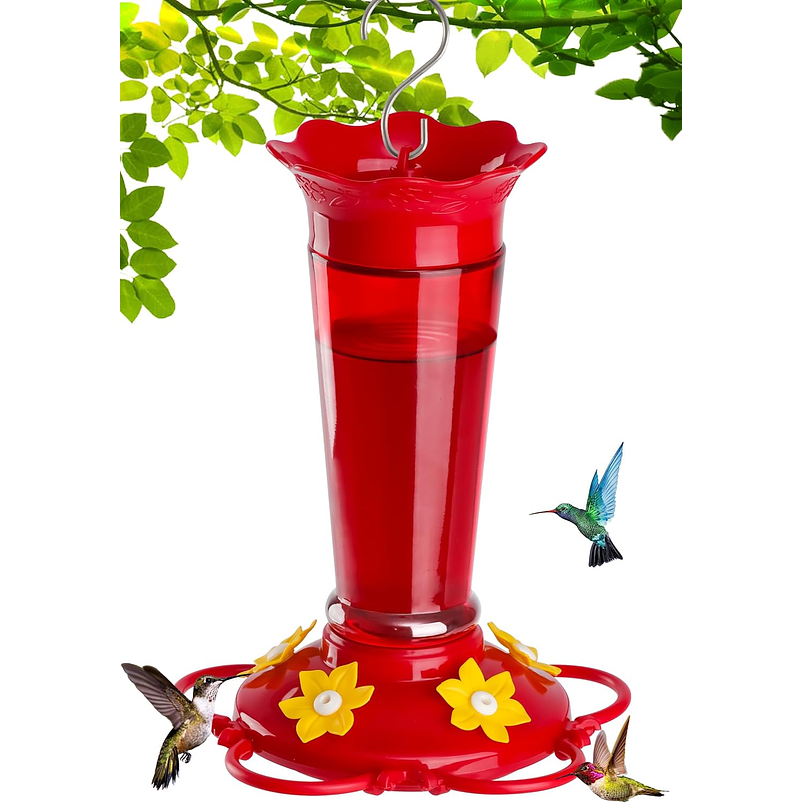 Bebedero Aves Colibríes En Vidrio Para Jardín Colgante x10oz 1