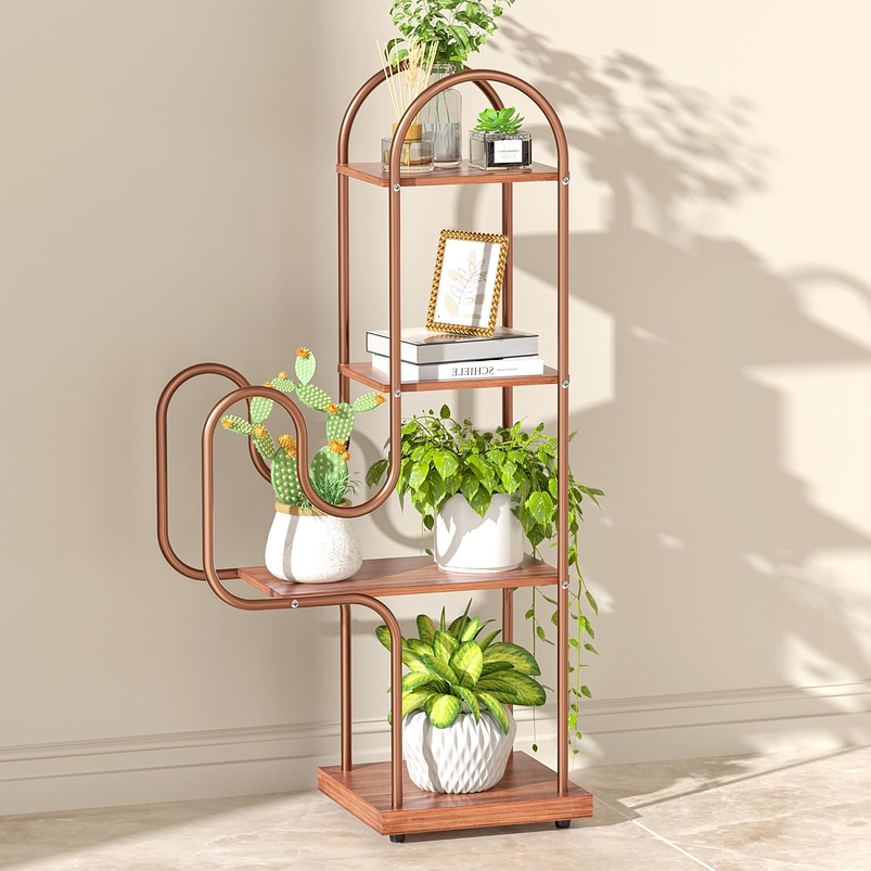 Soporte Para Plantas En Maceta Estante Metalico X4 Espacios 6