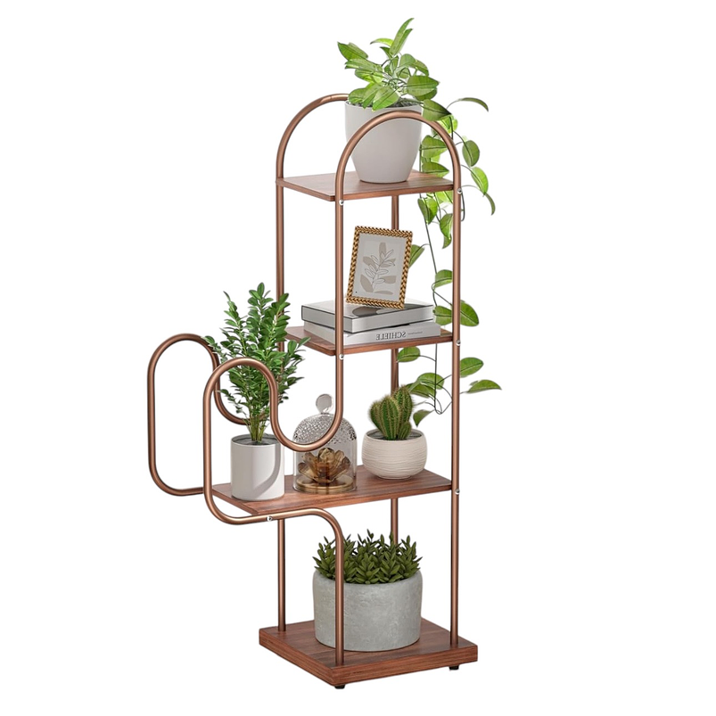 Soporte Para Plantas En Maceta Estante Metalico X4 Espacios 1