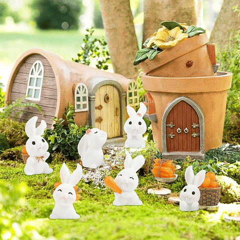 Mini Figuras Jardín De Hadas Terrarios Decoracion Conejos