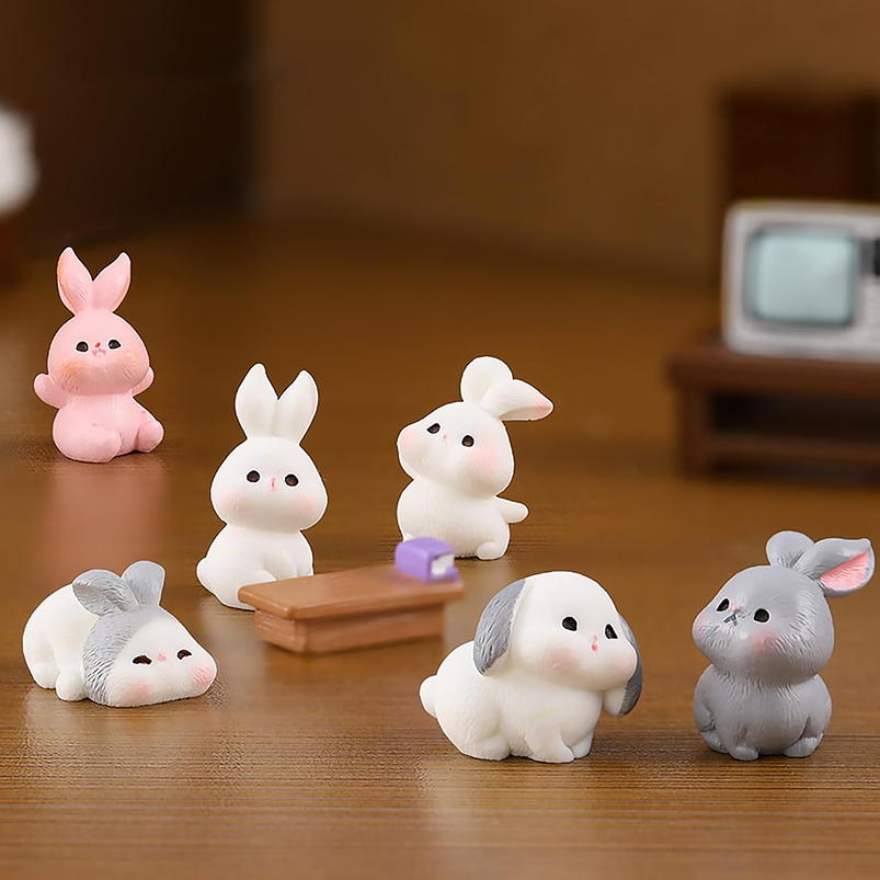 Mini Figuras Conejos Jardín De Hadas Terrarios Decoracion 2