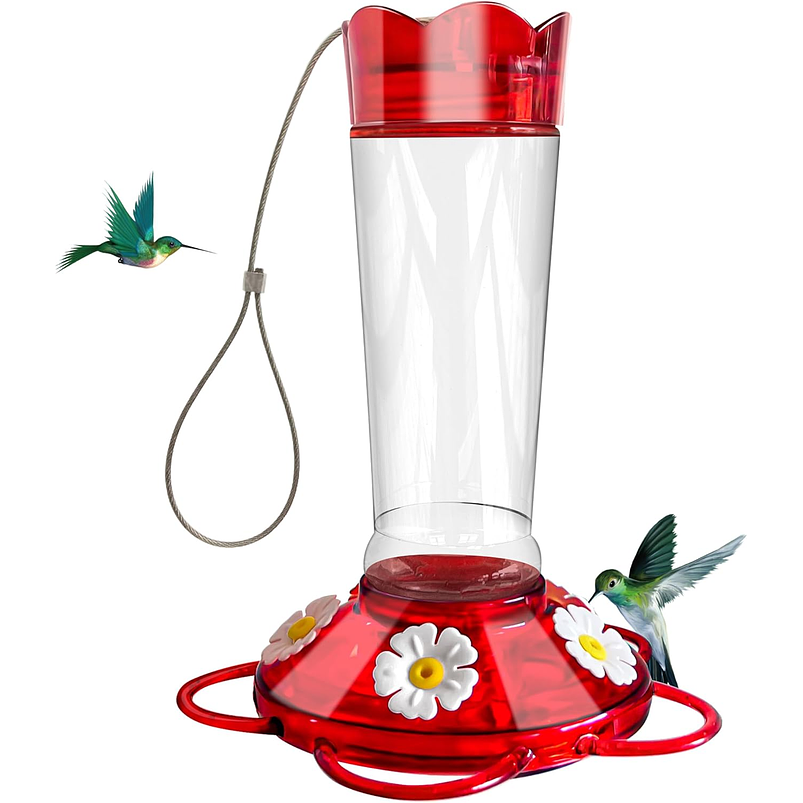 Bebedero Colibríes En Vidrio 5 Puertos De Alimentacion 1