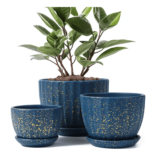 Juego Macetas Cerámica Plantas x3 unidades Tamaño En Escala 1