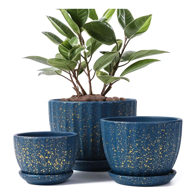 Juego Macetas Cerámica Plantas x3 unidades Tamaño En Escala 1