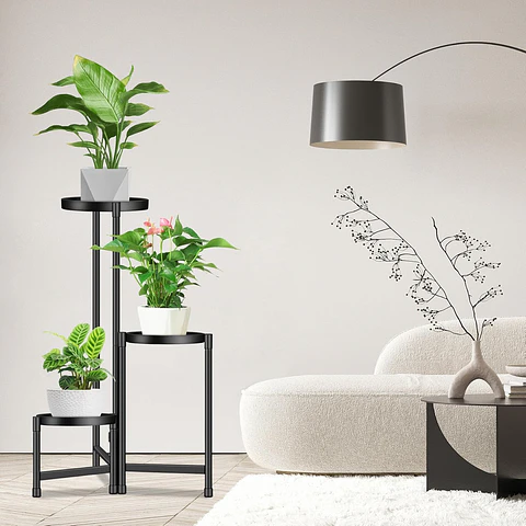 Soporte Para Plantas Macetas Estante Metalico En 3 niveles