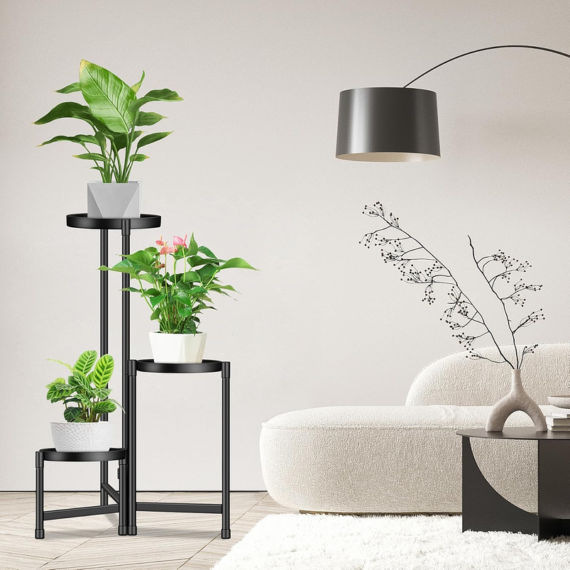 Soporte Para Plantas Macetas Estante Metalico En 3 niveles 2