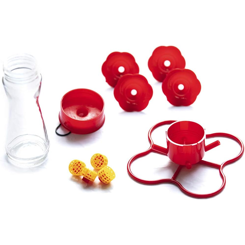 Bebedero Colibríes Plastico De Colgar X4 Flores 5