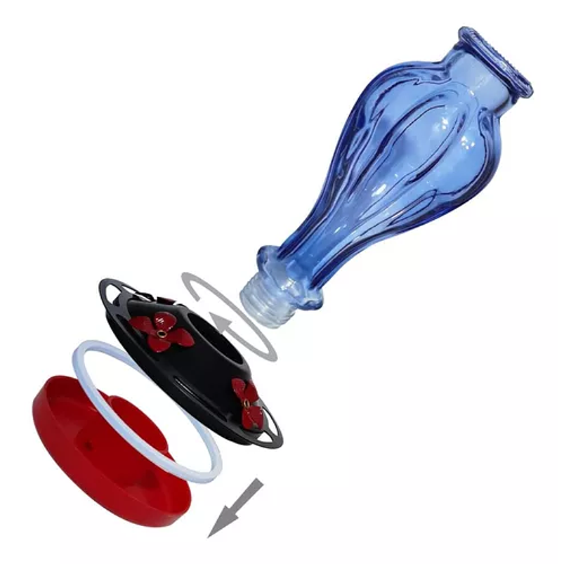 Bebedero De Colibríes Colgante 24 Oz Vidrio Vintage 14