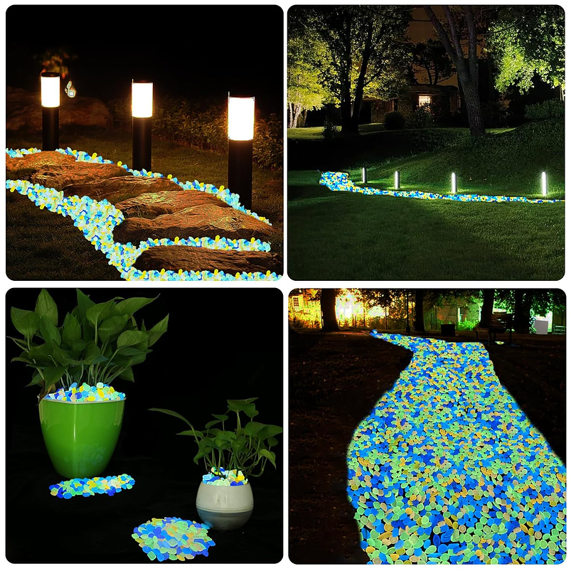 Piedras Brillantes Luminiscentes Para Jardin Pescera  x1000 Unidades 3