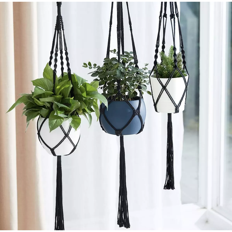 Juego Colgador Planta De Macetas Macramé Cesta de Plantas x3 4