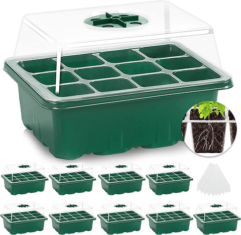 Bandeja Germinación Plantas Más Cúpula x12 Celdas c/u x10 Juegos