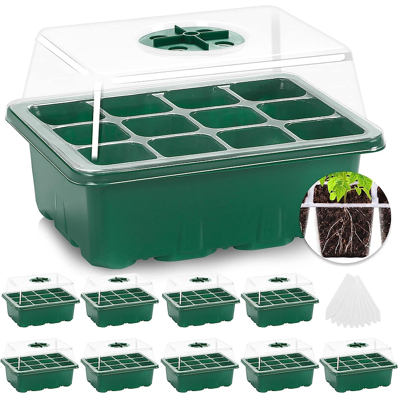 Bandeja Germinación Plantas Más Cúpula x12 Celdas c/u x10 Juegos 1