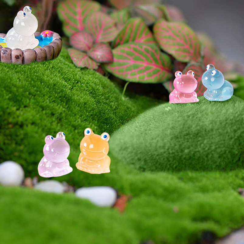 Mini Figuras Jardín De Hadas Terrarios Pesceras Decoracion Ranas Luminosas x35 piezas 4