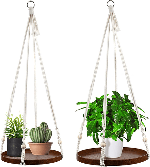 Juego de Soportes Colgador De Plantas Macetas Macrame x2 Unidades
