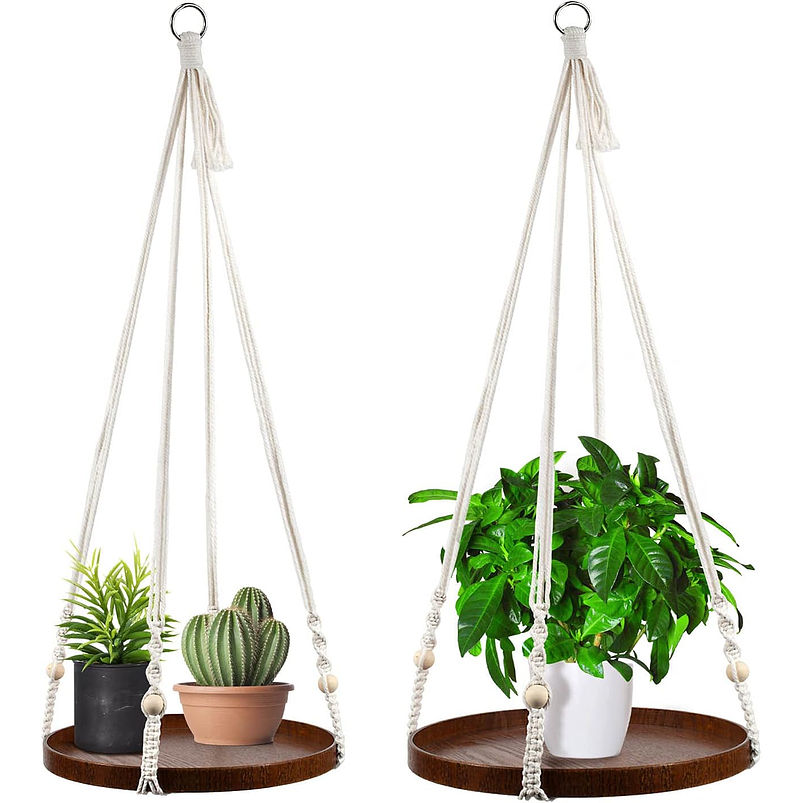 Juego de Soportes Colgador De Plantas Macetas Macrame x2 Unidades 1