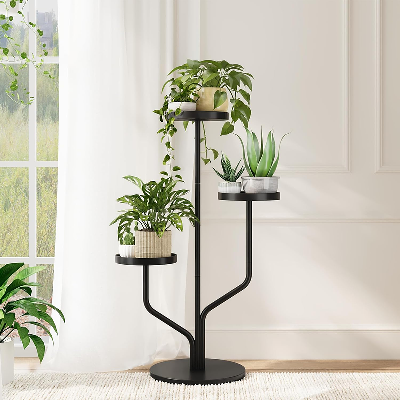 Soporte Alto Para Plantas en Macetas De Interior x3 Niveles Metálico 2